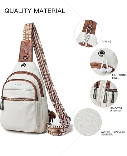 Miniatura 6 de Sling Bag For Women Faux Leather Small Casual Daypack Backpack Fanny Pack Crossbody Chest Bags Purse
