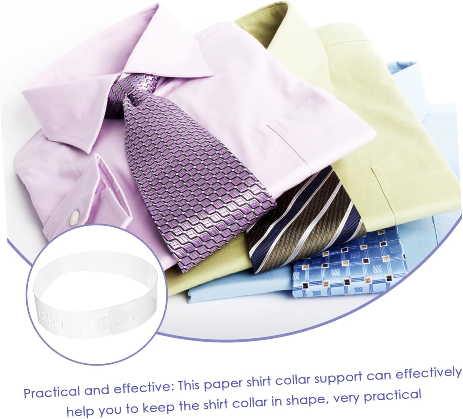 Gatuida 100pcs Pvc Tie Collar Support Stays for Men Fixing Supplies Plastic Inserts