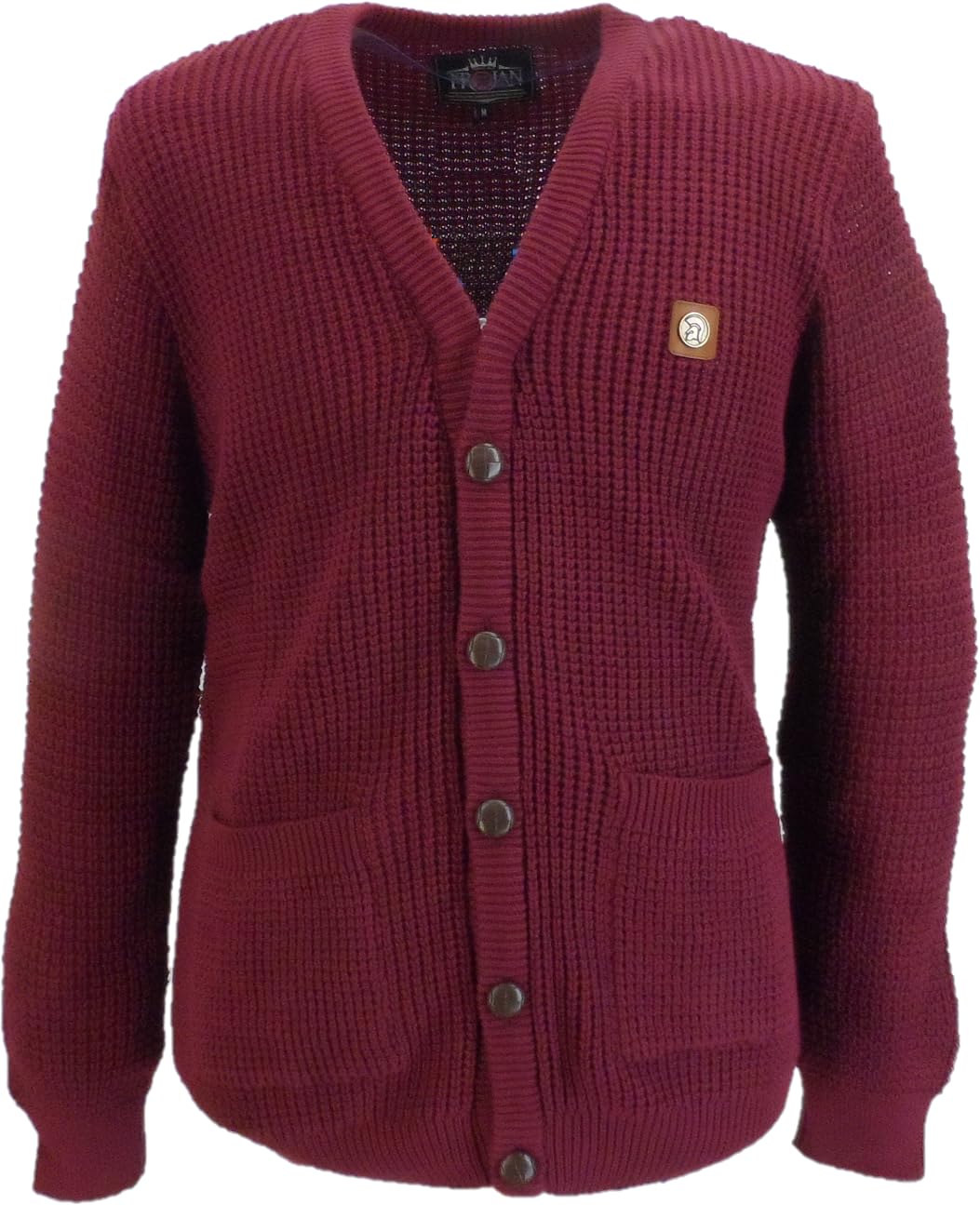 Trojan Men's Port Classic Waffle Cardigan (Uk, Alpha, Xxl, Regular, Regular, )