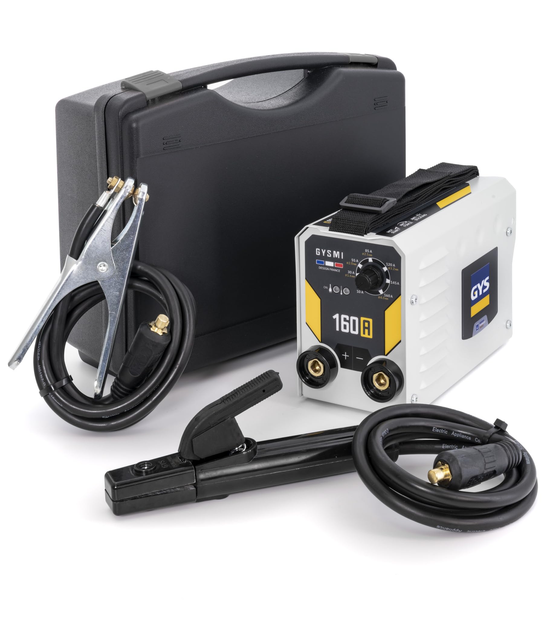 GYS GYSMI 160A, Coated Electrode Soldering Station 160A Single Phase 230V (MMA), Arc Strength, Antisticking, Hot Start, With Suitcase, Electrode Holder, Ground Wire