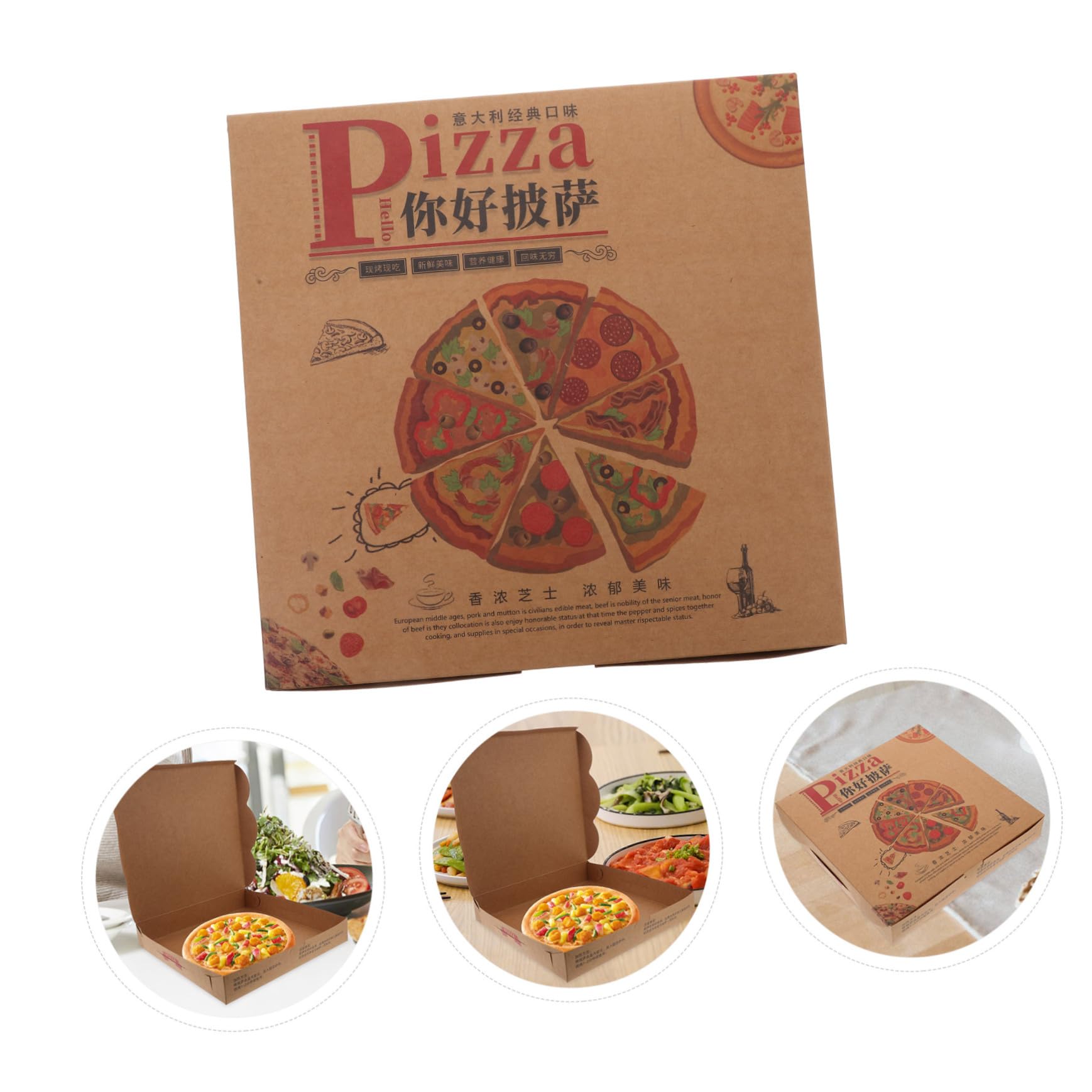 20 Cajas de Pizza de Papel para Llevar, Cierre Seguro y Uso Versátil, Ideales para Almacenar Pizza y Repostería en Uso Personal