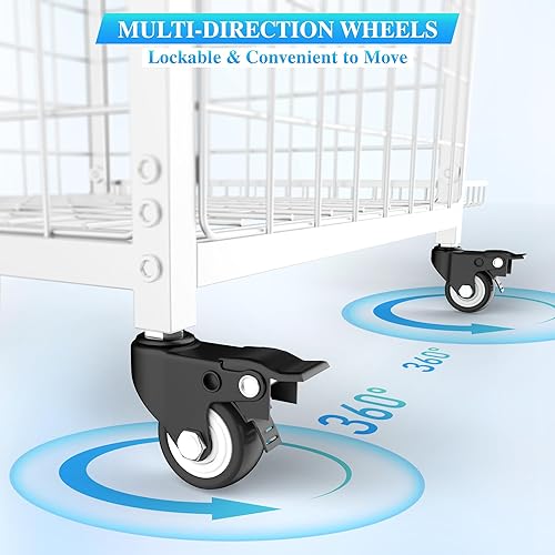 Miniatura 4 de Organizador de garaje para equipos deportivos, estante de almacenamiento de pelotas de garaje con ruedas, 3 capas mejoradas, organizador de juguetes