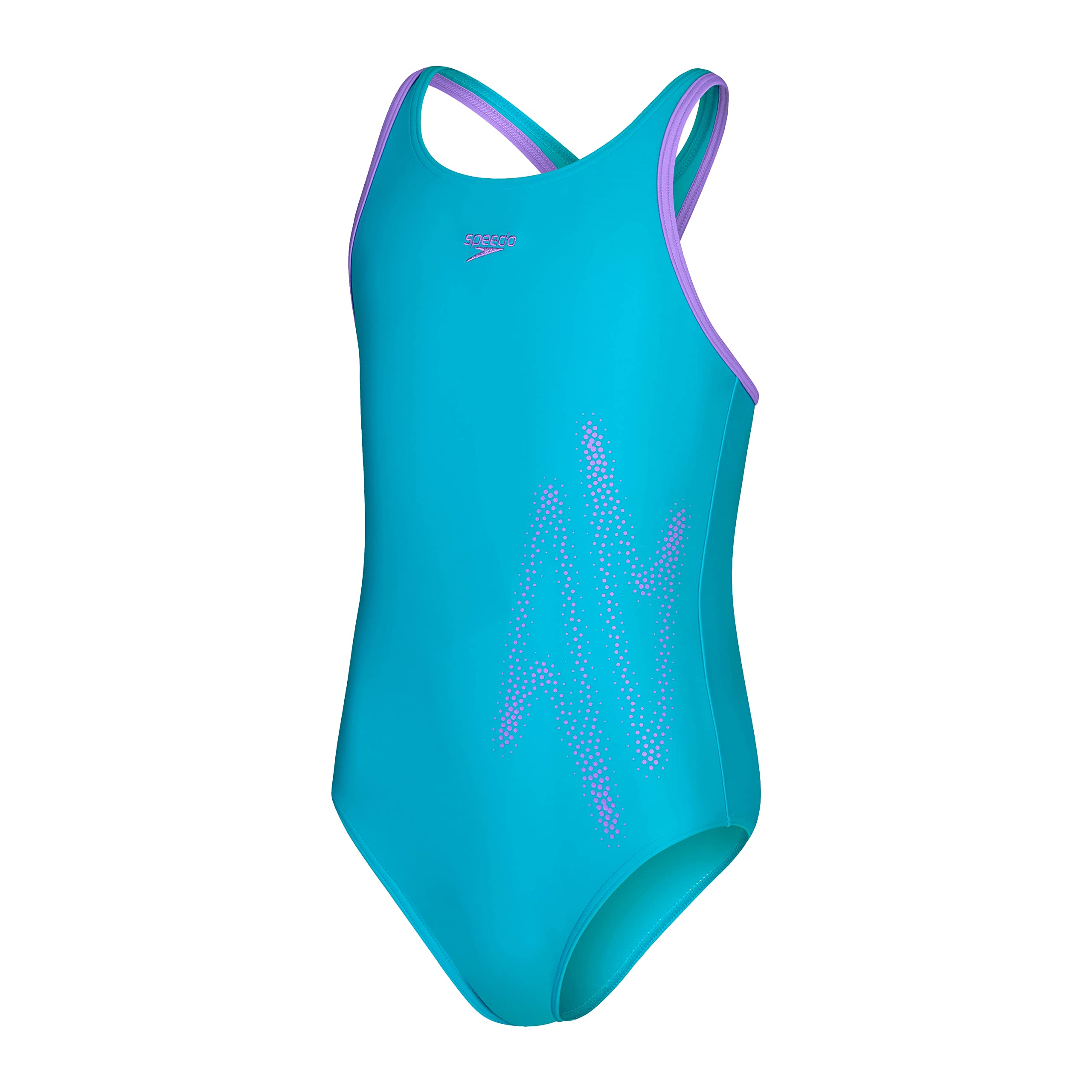 Speedo HyperBoom Placement Flyback Bañador Niñas, Bolt /Miami Lilac, 11-12 Años