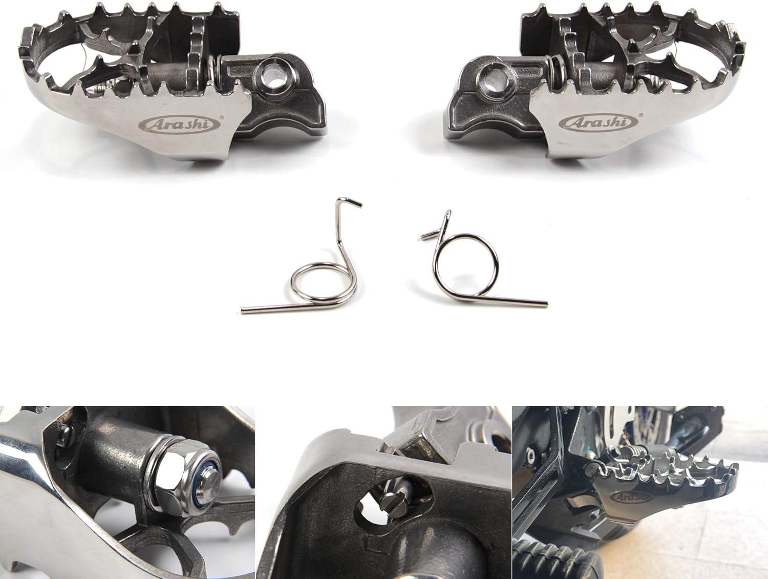 Front Footrests Foot Pegs Rests Pedal Compatible with BMW R1200GS 2005-2012 GSA, F650GS 2000-2007 for DAKAR, F650GS TWIN 2008-2012, F700GS 2012-2017, F800GS 2008-2018 GSA, Silver