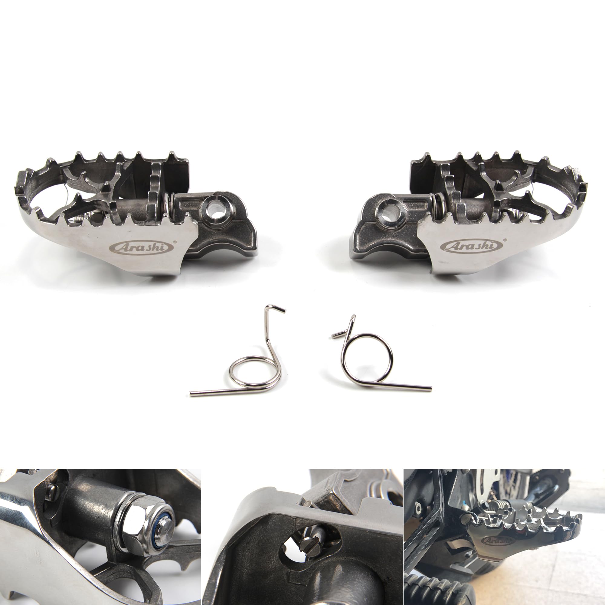 Fußstütze Pedal vordere Fußrasten Fahrer für B.M.W R1200GS 2013-2018 GSA ADV Adeventure / R1250GS 2019-2020 GSA / F750GS F850GS 2017-2020 Motorradzubehör Silber 1 Paar