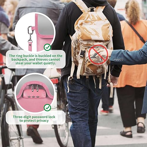 Miniatura 7 de Bolsa de dinero ignífuga de 15 x 11 pulgadas con cerradura, bolsa de documentos ignífuga de 5200 F con cremallera, 8 capas de aislamiento contra