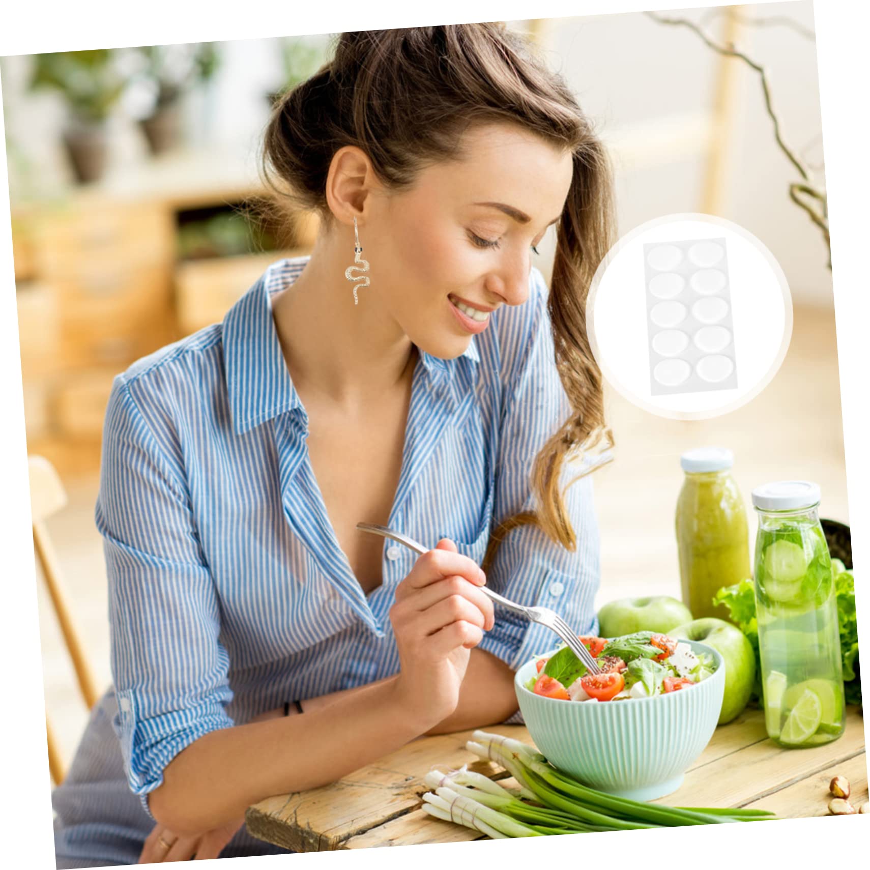 Baluue Ear Tape for Earrings 120 Sets Support Patches Protective Tape for Floor Standing Earrings