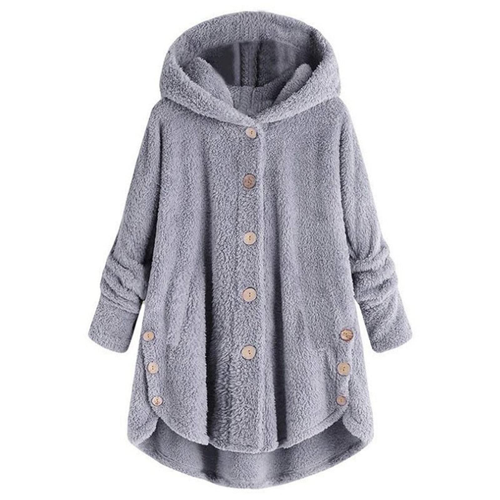Womens Sherpa Jacket Casual Fleece Fuzzy Coat Long Winter Outwear - Main Image