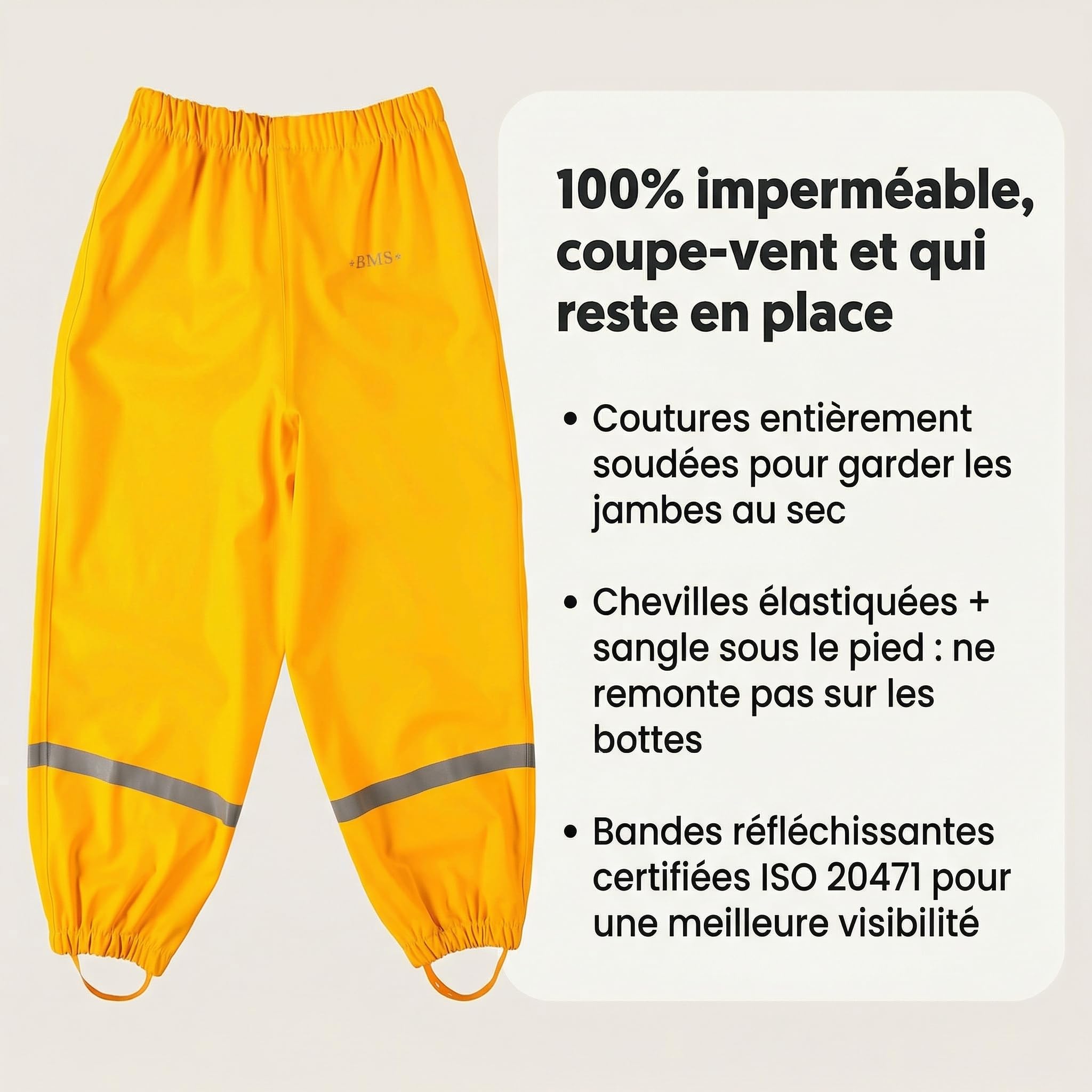 Pantalones de trabajo para la lluvia SoftSkin BMS amarillo 116 cm