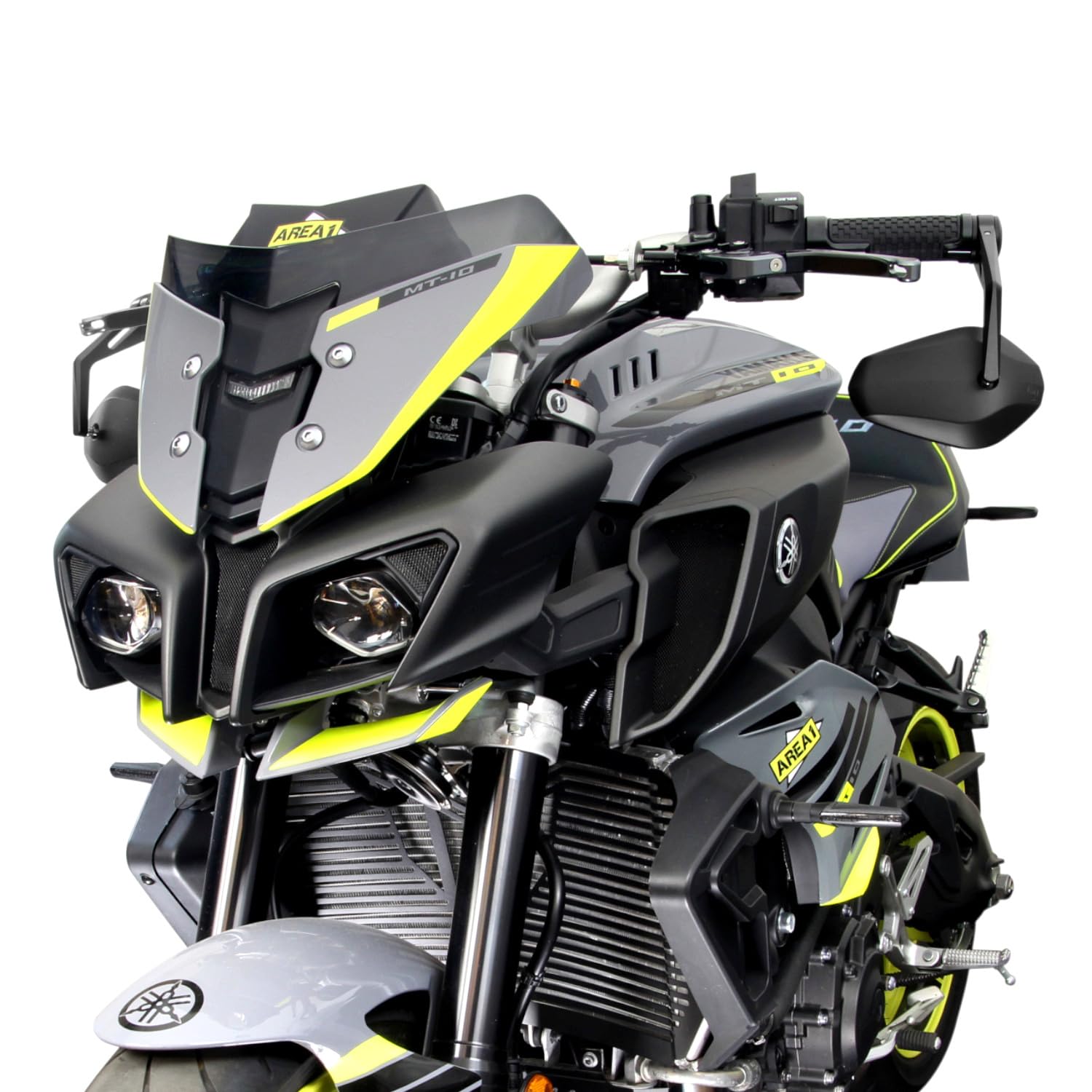Area1 Specchietti retrovisori universali per moto, coppia, omologati, ad esempio per Duke SMC/R MT07 MT09 MT125 Z900 Z650 Z500 Z125 CMX CB 500 Hornet SV650 GSXS GSF Bandit R12 S1000 Tuono RnineT
