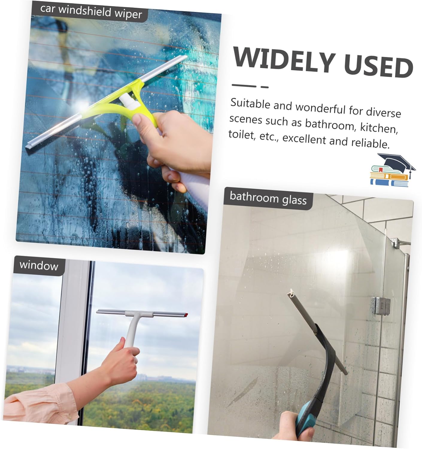 1set Extendable Microfiber Squeegee Window Cleaner for Home and Car for Shower Mirrors and Windshield Cleaning