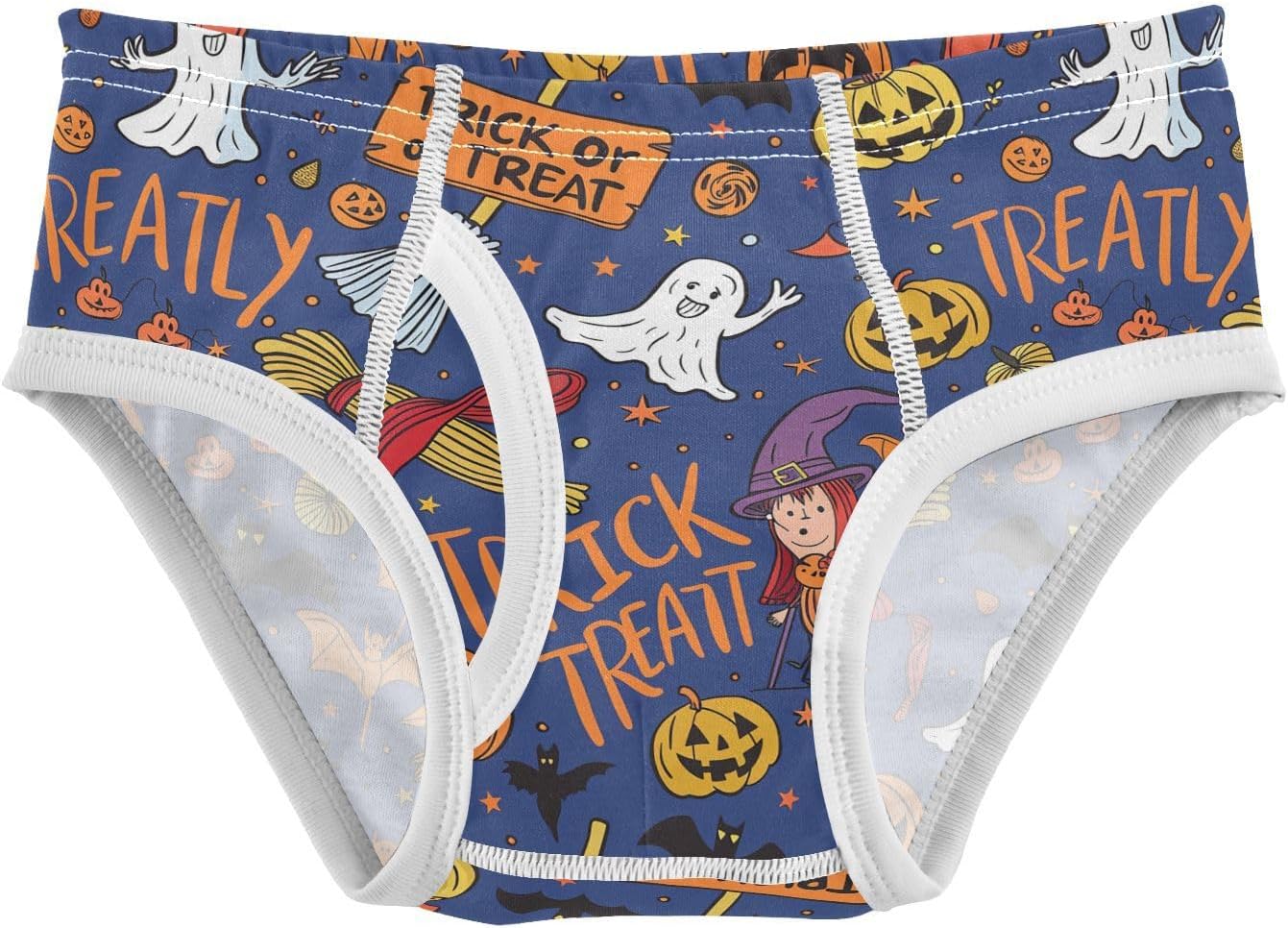 visesunny Boys Potty Training Underwear Blue Spooky Halloween Breathe Cotton Briefs Size 2T-8Y for Toddler