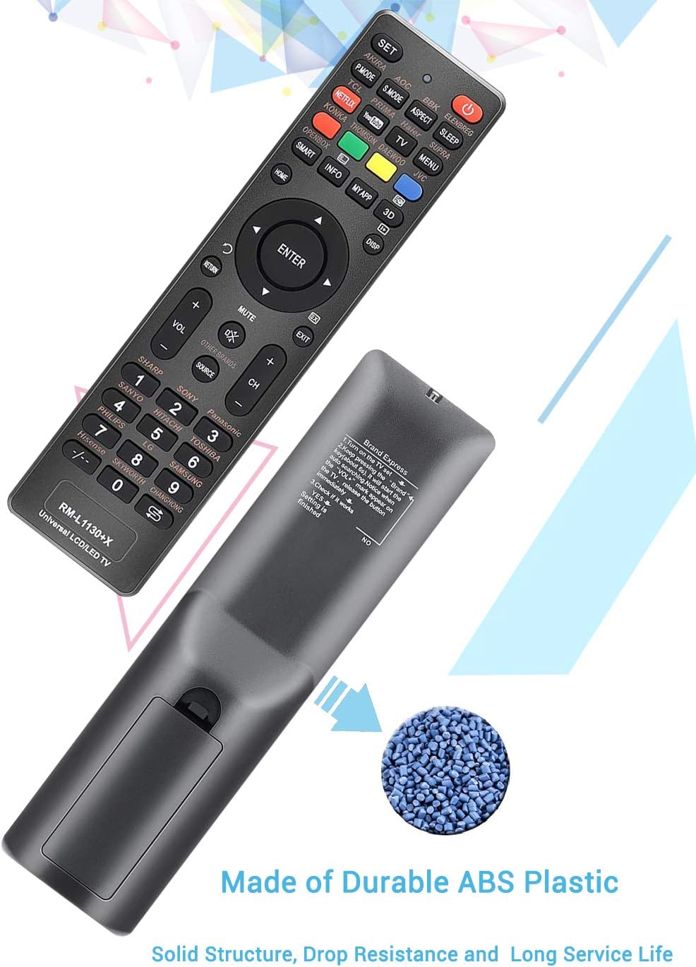 Universal Remote Control for Samsung, LG, Vizio, Sony, Sharp, Panasonic, Philis, Hisense, TCL Smart TVs