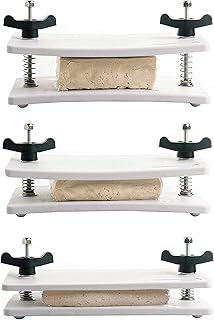 Extra Firm Tofu Press by Healthy Express - Premium Curved Plates for Superior Pressing Results on Firm and Extra Firm Tofu. Healthy Eating is Now Easier. (2-Post/2-Spring)
