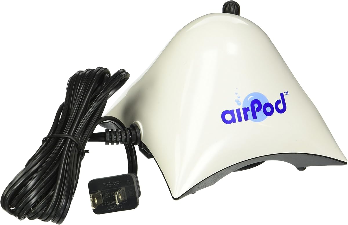 Penn Plax Air Pod Aquarium Air Pump Ultra Quiet Compact Dome Shape Dual Air Output | Multiple Size Options