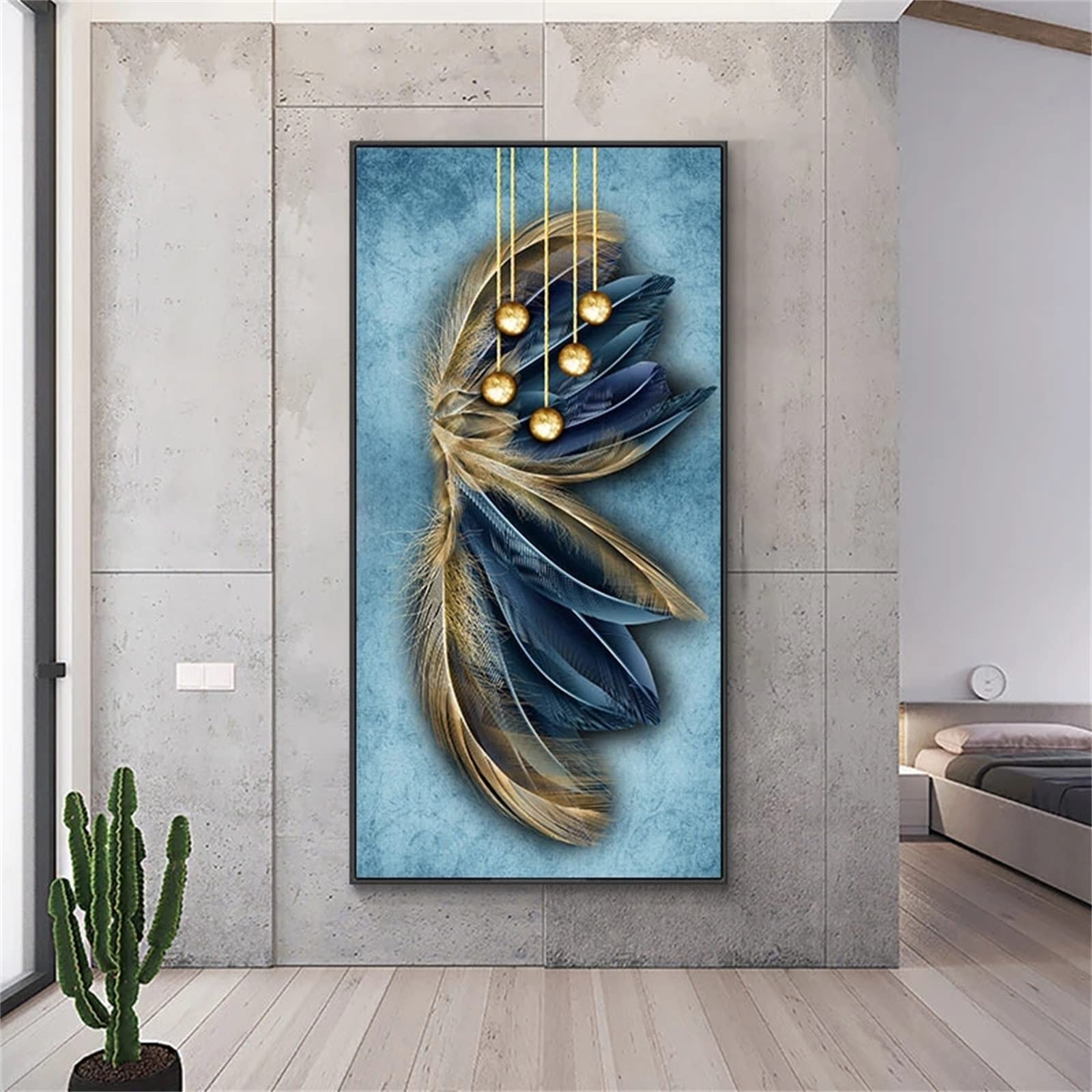 DIY zestawy do malowania diamentami 5D, pełne wiertło diamentowe sztuka obraz dla dorosłych i dzieci, kryształ górski haftowanie obrazy do dekoracji ścian domu - 90 x 180 cm / 35 x 71 cali (abstrakcyjne pióro)