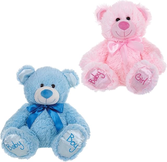 8" BABY BOY GIRL BIRTH NEW BORN COSY PLUSH TOY SOFT KIDS CUDDLY TEDDY BEAR GIFT (PINK GIRL)
