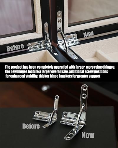 Miniatura 2 de Besforu Vitrina de cuchillos de bolsillo para hombres, soporte de colección de 22-26 cuchillos plegables con acabado de nogal caja de almacenamiento