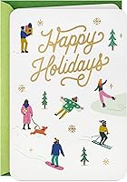 Hallmark Happy Holidays Greeting Card - Fun Winter Activities, Rhyming Message, Foil Accents for Family & Friends