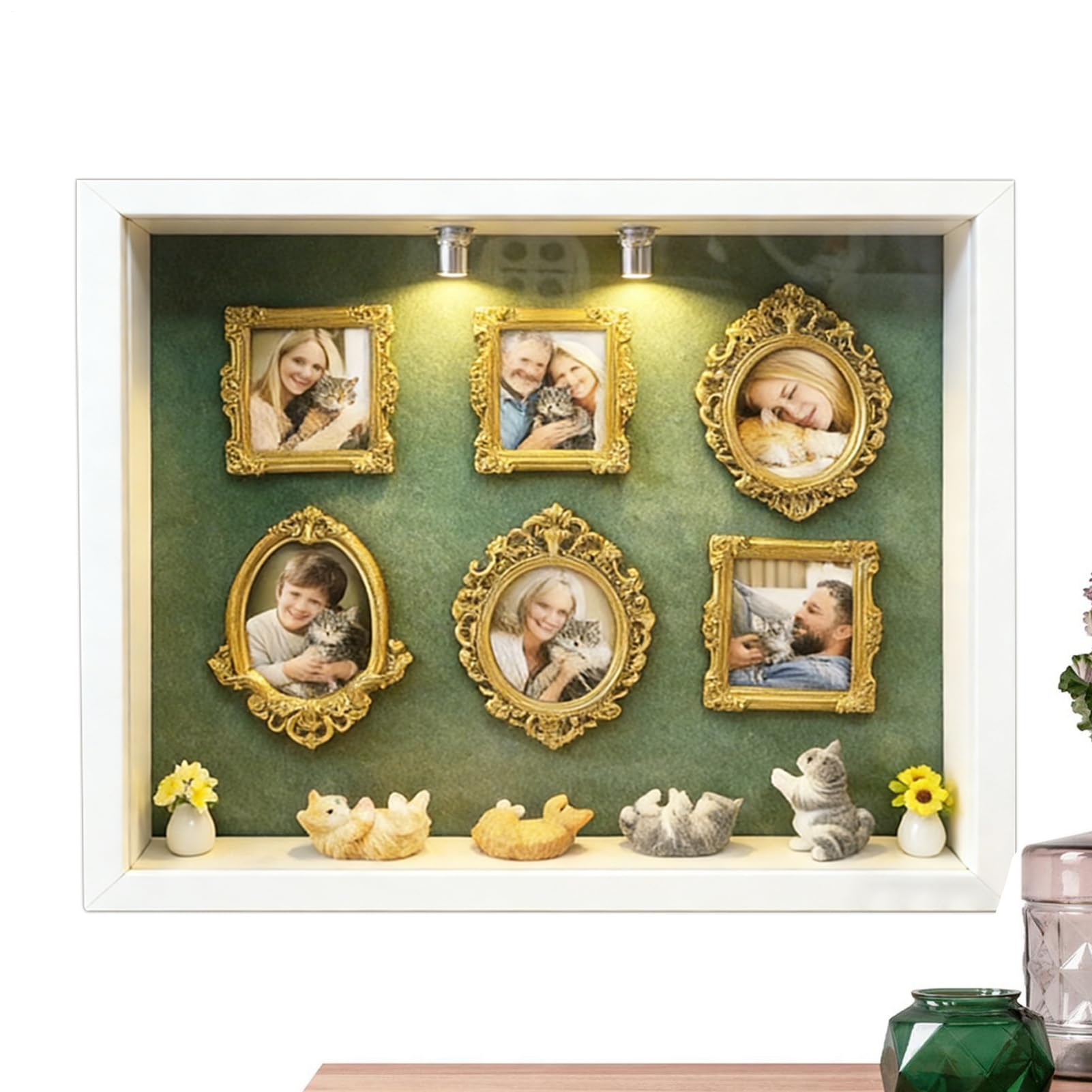 Collectibles protégés de la poussière grâce à la boîte silhouette de musée et mini cadres