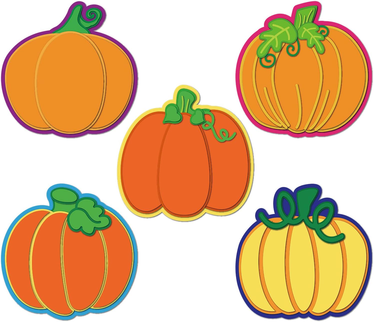 70 Pcs 6 Inch Colorful Thanksgiving Pumpkin Cutouts Fall Bulletin Board Decorations Cutout Autumn Bulletin Board Cutouts with Glue Point Dots Classroom Decorations for Christmas Party Wall Chalkboard