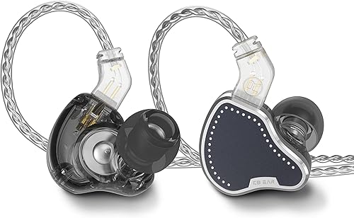 KBEAR KB2208 - Monitores de oído con triple controlador, 1DD+2BA, 3 controladores IEM con cable OFC chapado en plata, auriculares con cable con