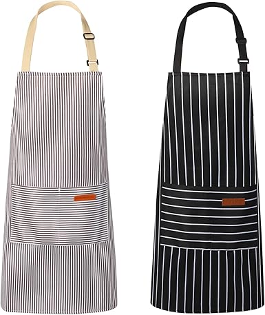 VALOME 2 Pack Kitchen Aprons, Apron for Cooking with 2