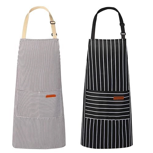 VALOME 2 Pack Kitchen Aprons, Apron for Cooking with 2