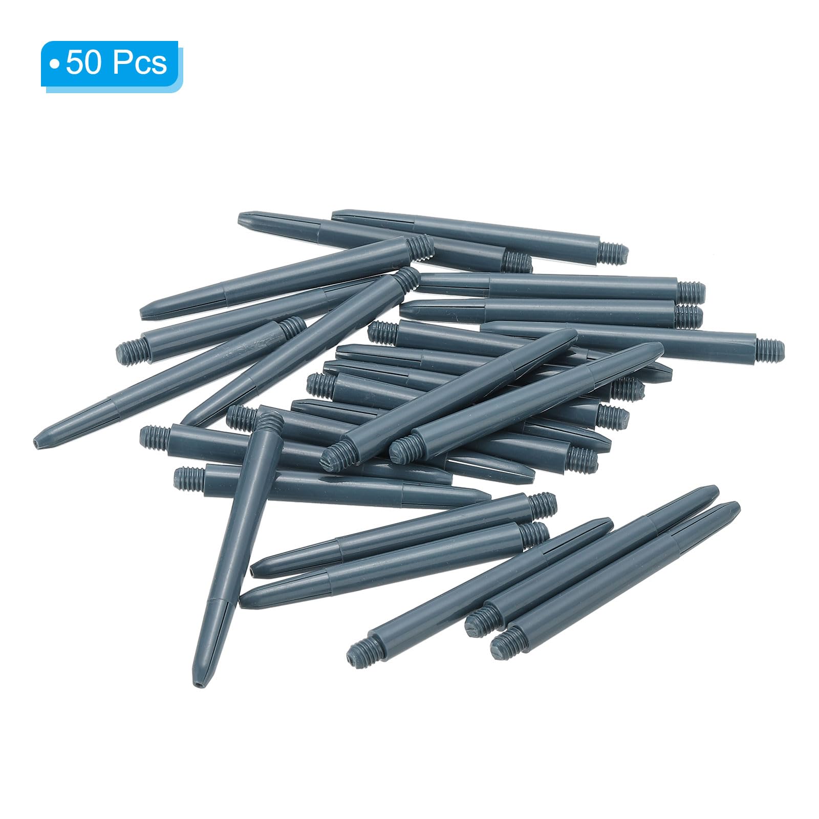 PATIKIL 53mm Plastic Dart Shafts, 50 Pack Medium 2BA Thread Dart Stems Dart Accessories, Grey - Image 3