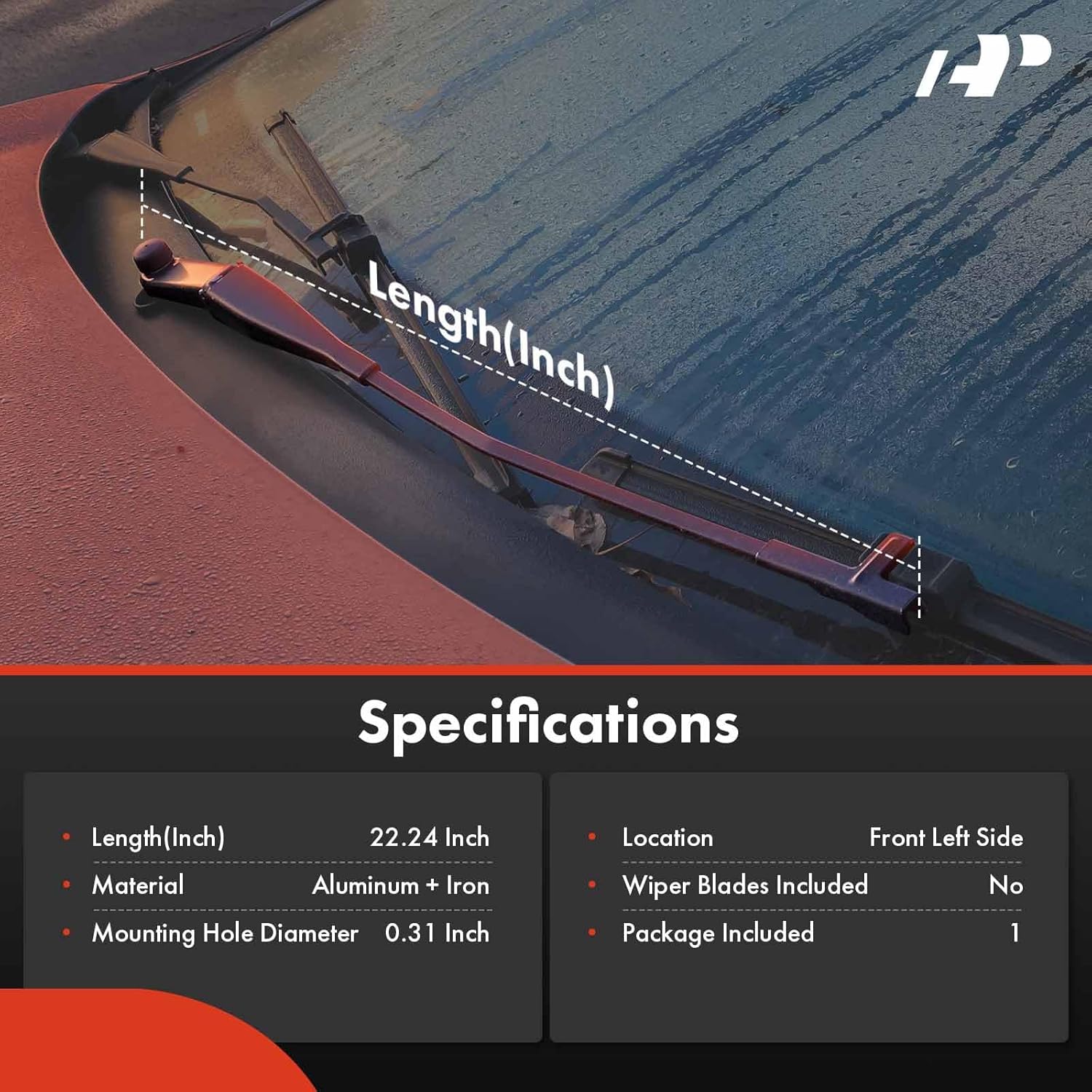 A-Premium Front Driver Side Windshield Wiper Arm Compatible with Audi Q3, Q3 Quattro, 2015 2016 2017 2018