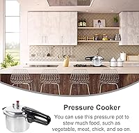Vista 5 de DOITOOL Aluminum Pressure Cooker 16cm/6.3inch Bottom Small Pressure Cooker for Gas Stove Induction for Home Cooking, Silver