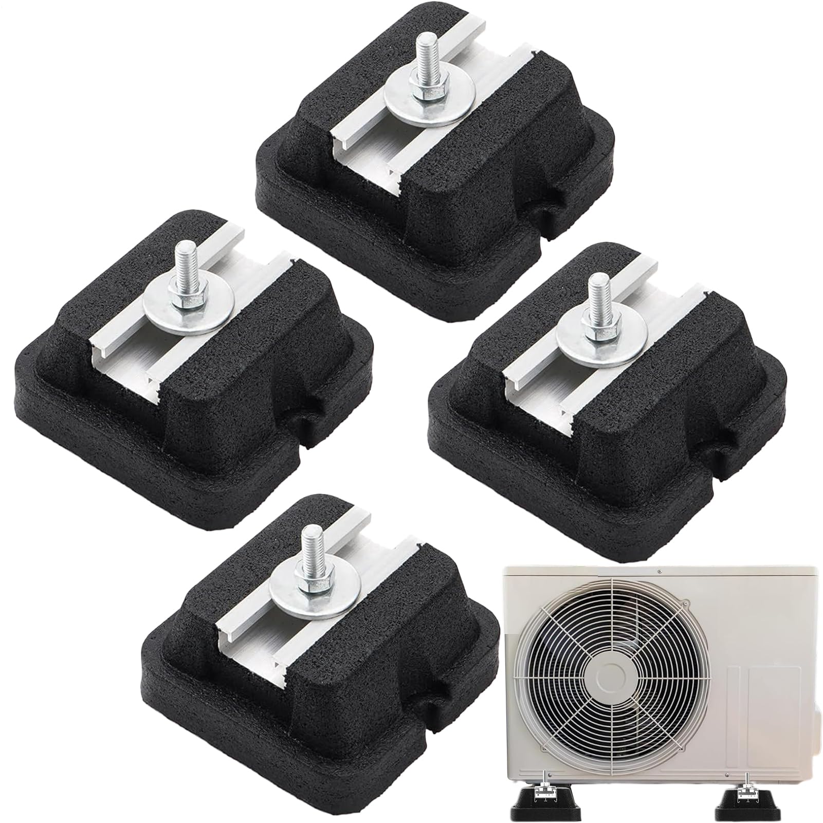 Supporto Antivibrazione Condizionatore 4 Piedini Antivibrazione a | Supporto base per split senza condotti Per Esterno, Condensatore Split, Pompa Di Calore, Compressore