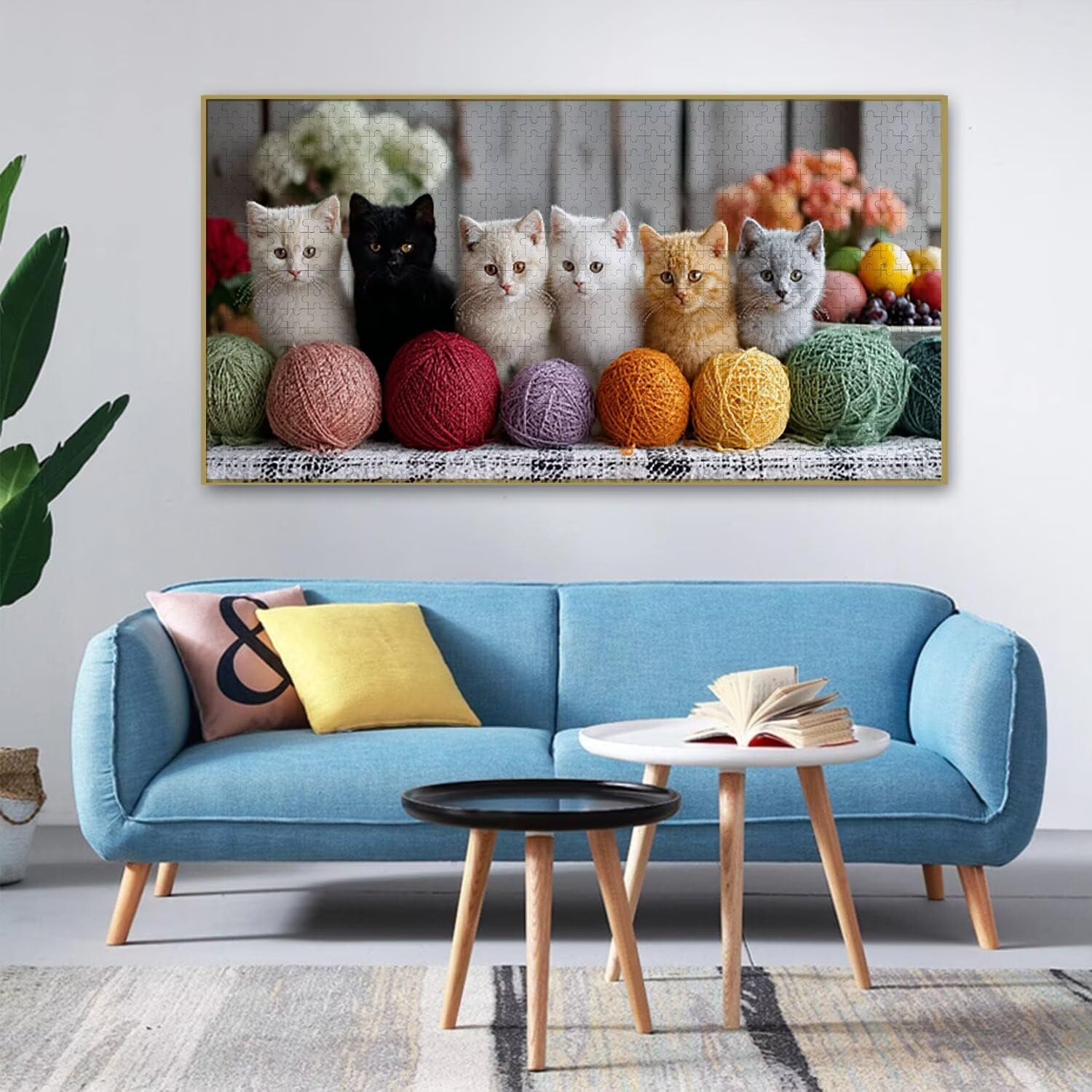 Puzzle dla dorosłych 1692 elementy, grupa wełny kota puzzle, trudne, wymagające, puzzle idealnie pasują, napis na plecach, prezent dla seniorów (179x31cm) v-665