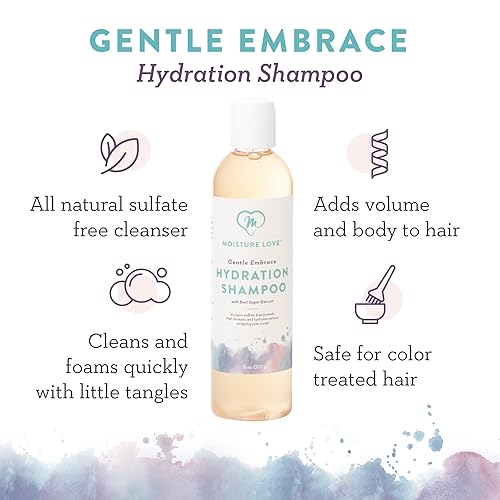 Miniatura 3 de Moisture Love Gentle Embrace - Champú hidratante para cabello graso ondulado seco y rizado Hidrata limpia tu cabello sin sulfatos vegano tamaño 8