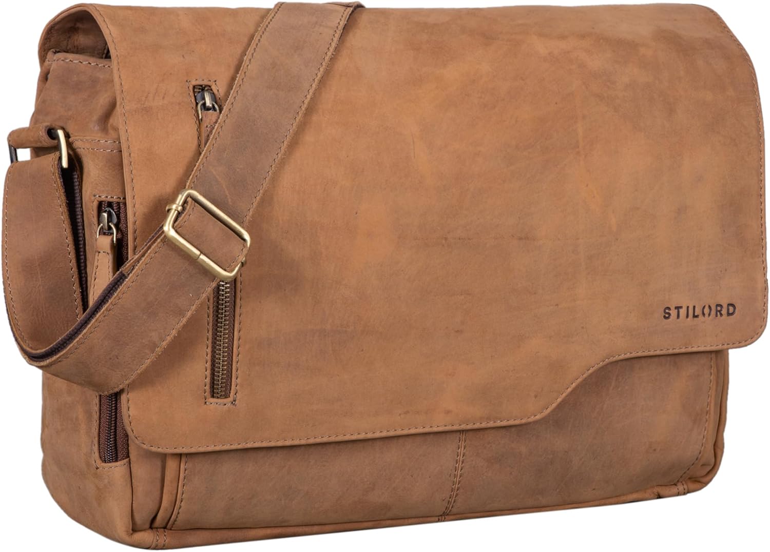 STILORD Marlon lederen tas heren business uni kantoor vintage schoudertas groot DIN A4 met 15,6 inch laptop vak elegante aktetas gemaakt van echt runderhuid Kleur:dijon - bruin STILORD Marlon lederen tas heren business uni kantoor vintage schoudertas groot DIN A4 met 15,6 inch laptop vak elegante aktetas gemaakt van echt runderhuid Kleur:dijon - bruin