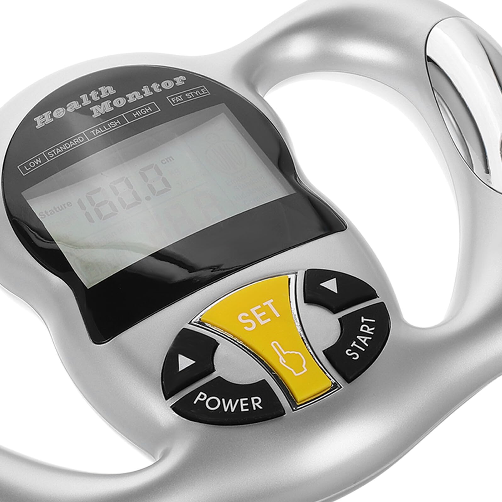 Tragbares Körperfettmessgerät aus Abs mit Bmi Messung | Silber, Digitale Anzeige, Portable Nutzung für Unterwegs, Genaue Werte für Gesundheitsbewusste Anwender