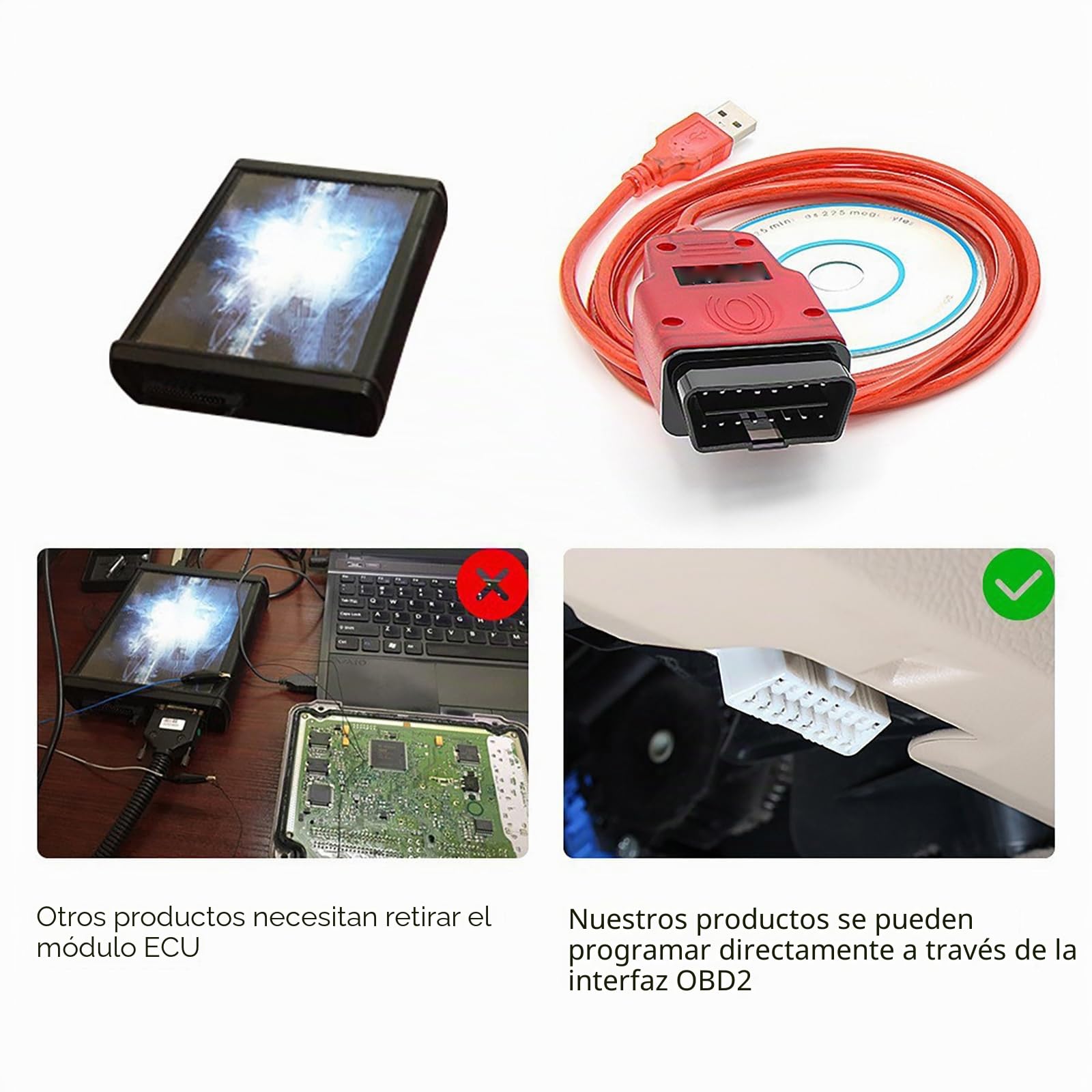 Renolink 2.10 - Herramienta de diagnóstico de coche OBDII para restablecimiento OBDII de coche, programador de UCH, herramienta de diagnóstico