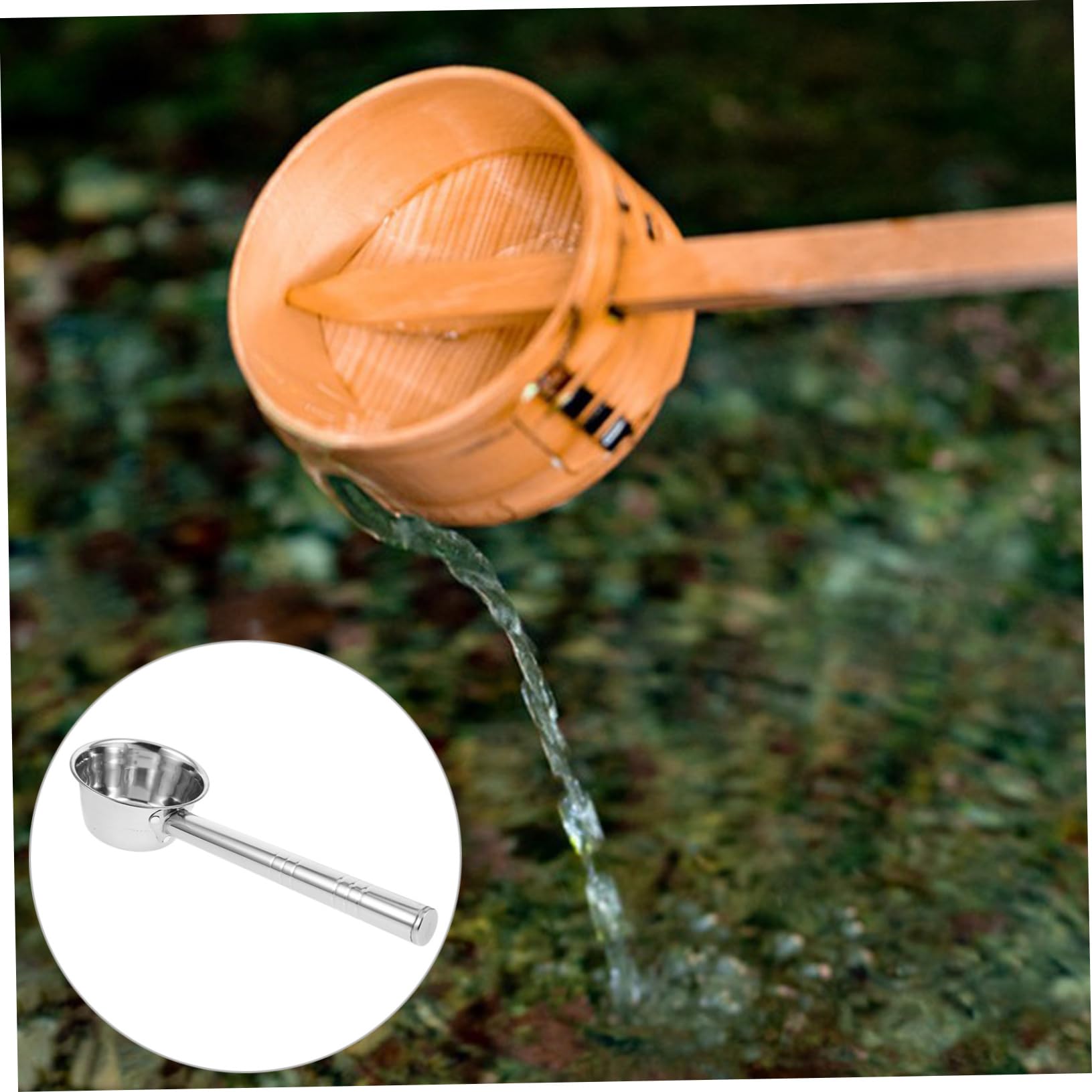 Mipcase 5 Pièces Louche à Eau Louche De Cuisine Tasse De Rinçage De Shampoing Échantillonneur D'eau Cuillère à Eau à Long Manche Arrosage Poignée De Louche De Bain Acier Inoxydable Silver
