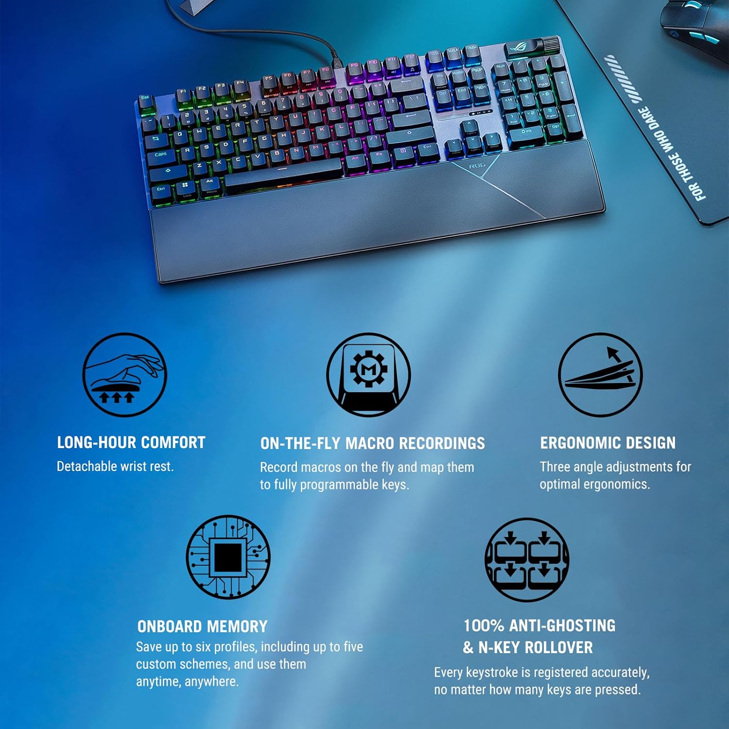 ASUS ROG Strix Scope II Wired Full Size Gaming Keyboard, 100% Layout Ergonomic Mechanical Keyboard with Pre-lubed ROG NX Snow Switches, PBT Doubleshot Keycaps, Streaming Hotkeys and Intuitive Controls