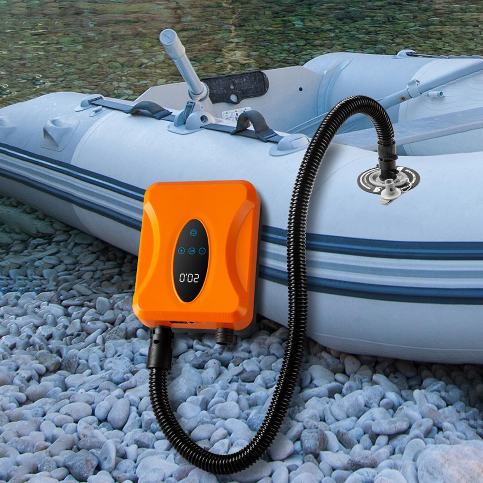 Elektryczna Pompka Powietrzna, Przenośna, z możliwością ładowania, Inflator i Deflator z Oświetleniem LED Sterowaniem za pomocą Ekranu Dotykowego do Akcesoriów (Konfiguracja