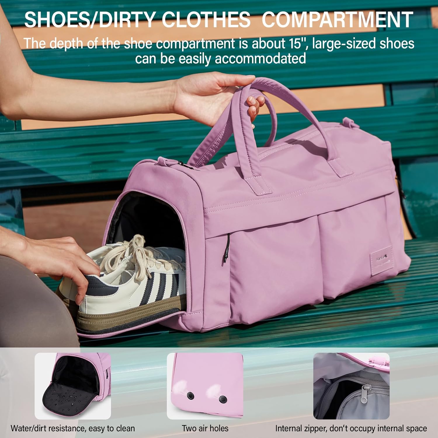 Hanke Cloud Carry On Luggage Bags for Travel Carry On Bag for Women Lightweight Travel Tote Bag Overnight Weekender Bag, Lilac Purple - Image 5