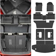 Floor Mats 2016-2024 Dodge Durango 7 Seater Trunk Mat Cargo Liner All Weather Back Seat Cover Protector 2023 Durango Accessories Trunk Mat+3rd Row Backrest Mat+Floor Mats