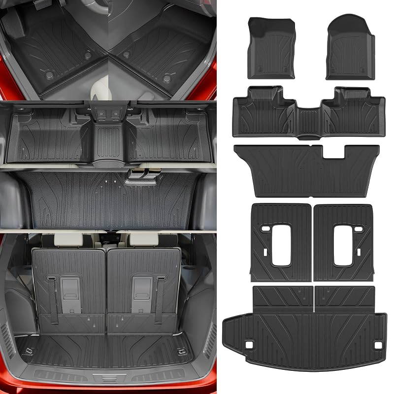 Kit de Tapetes Automotivos Dattumar em TPE para Dodge Durango 7 Lugares 2016–2026, Tapete de Porta-Malas, Encostos e Piso, 7 Peças