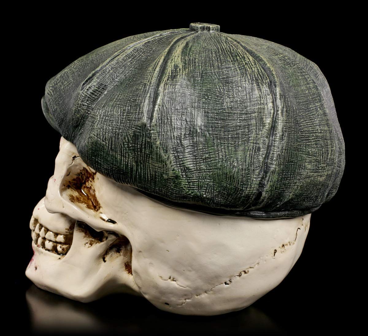 Figuren Shop GmbH Gótico Calavera con Blutigem Cara Im Gangster-Outfit - Gangster Boss Fantasía Calavera, Pintado a Mano