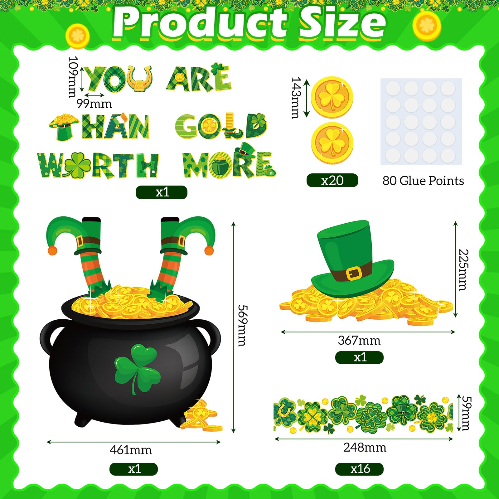 Snapklik.com : Pasimy St Patricks Day Bulletin Board Decoration St ...
