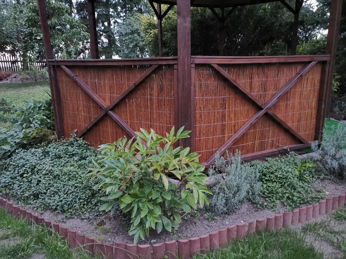 Wytrzymała Mata Wiklinowa 40x300 cm Osłona Wierzbowa Maskująca z Wikliny Naturalny Płot Zapewniający Prywatność Ochrona przed Wiatrem i Słońcem na Taras Ogród Balkon