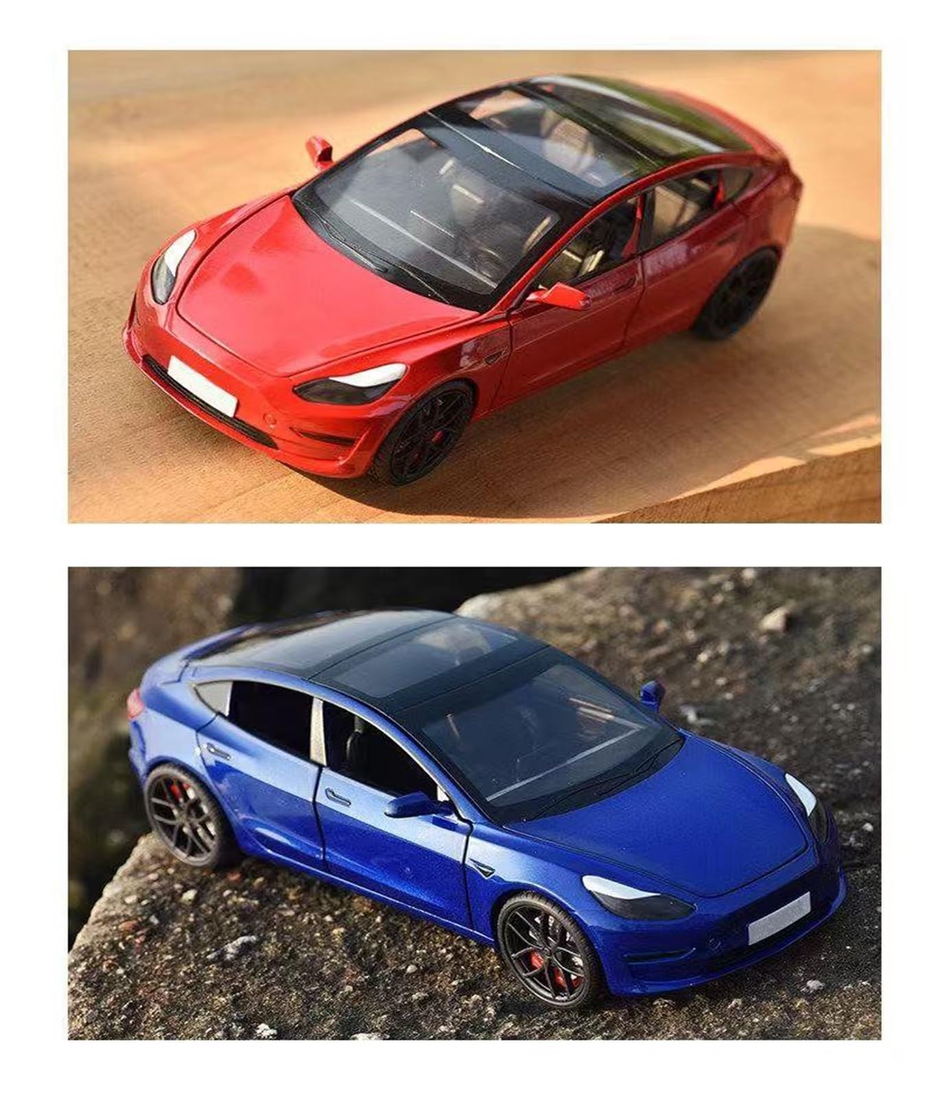 Modellini Auto Modellino Diecast Per Tesla Per Model 3 Modellino Auto | 1:24 Collezione Lega Metallo Veicoli(rosso)