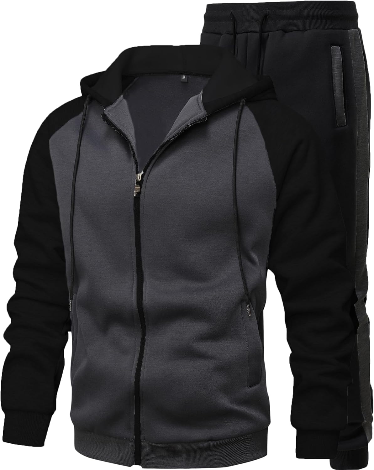 GXAMOY Men's 2 Pieces Tracksuits Running Sports Suits Drawstring Waistband Sweatsuit
