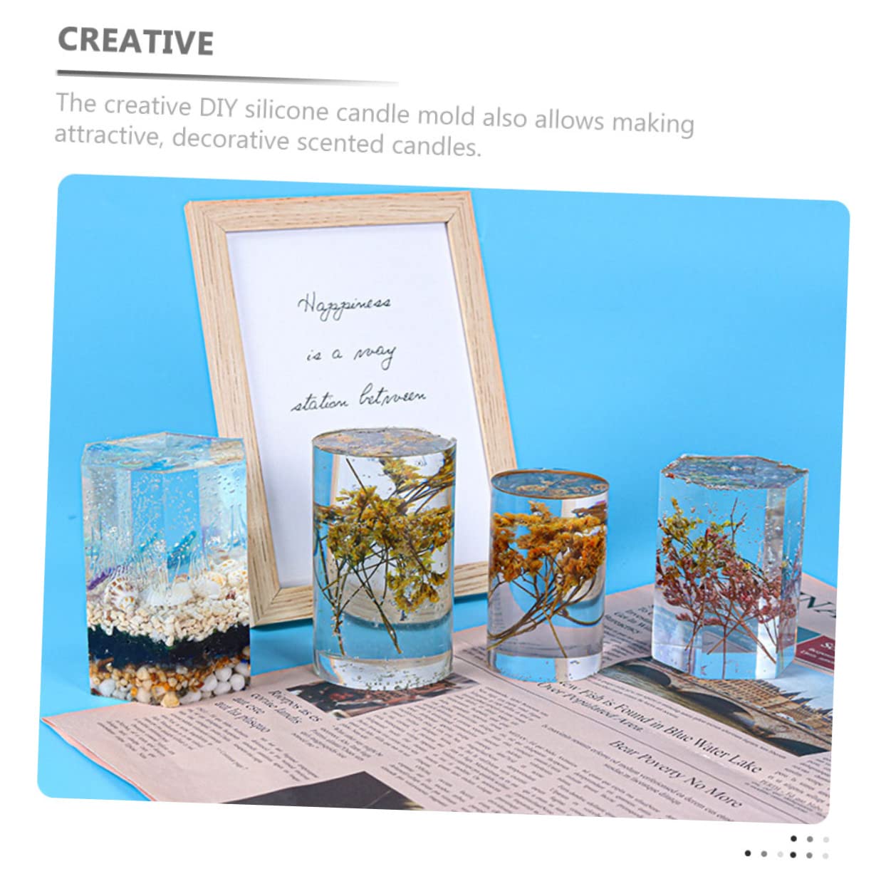 Stampo in Silicone per Candele Esagonale, 4 Pezzi, Bianco | Modello Cilindrico Creativo, Flessibile e Facile da Sformare, per Decorazioni Profumate e Sapone