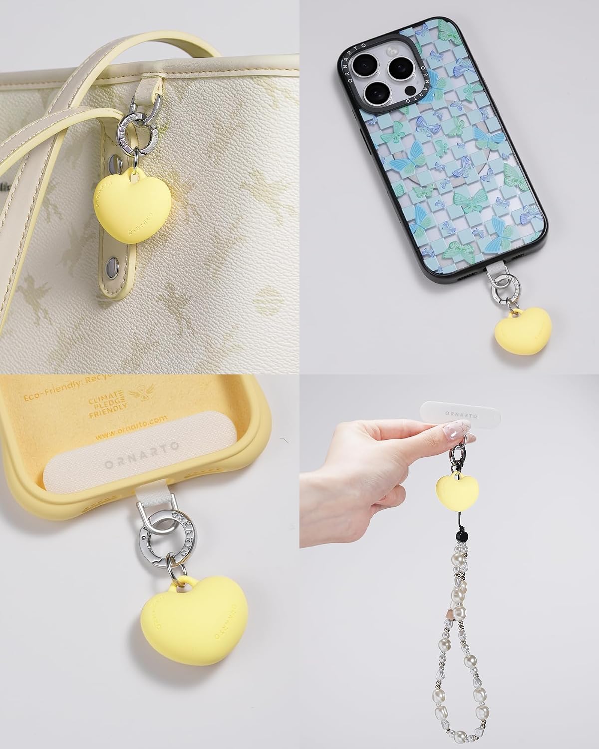 ORNARTO Heart Phone Charm, Liquid Silicone Pendant image 5